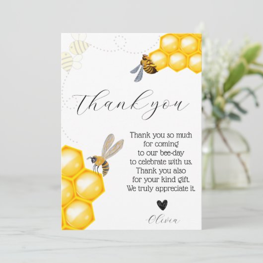 Jedes Alter, Bienenthema Geburtstag Einladung (Stehend Vorderseite)