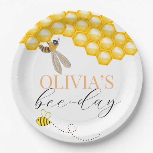 Jedes Alter, Bienenthema Geburtstag Pappteller (Vorderseite)