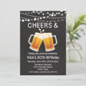 JEDES ALTER - Biere & Cheers Einladung zum Geburts (Stehend Vorderseite)