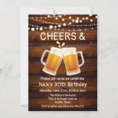 JEDES ALTER - Biere & Cheers Einladung zum Geburts (Vorderseite)