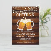 JEDES ALTER - Biere & Cheers Einladung zum Geburts (Stehend Vorderseite)