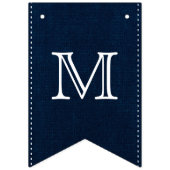 JEDES ALTER Blue Denim & White Initial Foto Geburt Wimpelkette (Zweite Fahne)