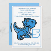 Jedes Alter Blue T Rex Dinosaurier Geburtstag Einladung (Vorne/Hinten)