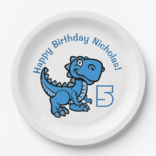Jedes Alter Blue T Rex Dinosaurier Geburtstag Pappteller