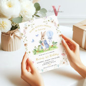 JEDES ALTER Bunny Blue Watercolor Wildblume Geburt Einladung