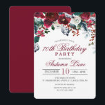 JEDES ALTER Burgund Floral Winter Geburtstag Einla Einladung<br><div class="desc">Burgundy Wine Marsala Floral Winter Geburtstag Einladung</div>