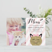 JEDES ALTER - Cat Kitten Foto Geburtstag Einladung (Stehend Vorderseite)