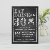 JEDES ALTER Chalkboard Meilenstein Geburtstag Einl Einladung (Stehend Vorderseite)