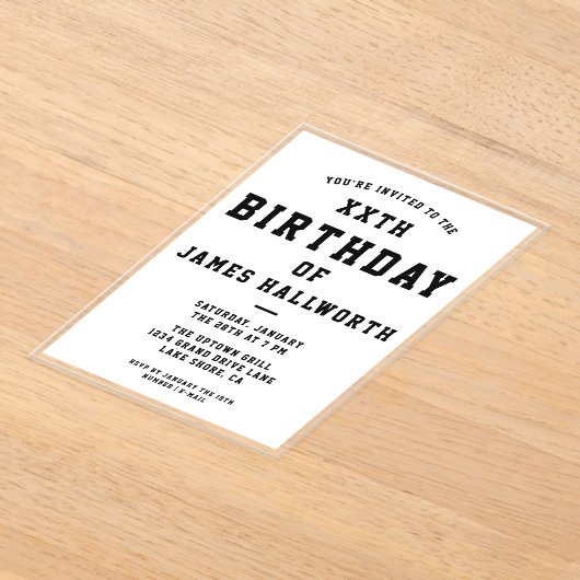 JEDES ALTER Cooler Geburtstag Einladung | Schwarz/ (Ablage )