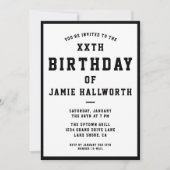 JEDES ALTER Cooler Geburtstag Einladung | Schwarz/ (Vorderseite)