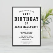 JEDES ALTER Cooler Geburtstag Einladung | Schwarz/ (Stehend Vorderseite)