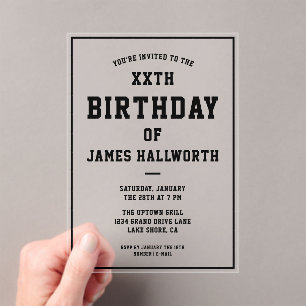 JEDES ALTER Cooler Geburtstag Einladung Schwarz