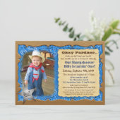 JEDES ALTER - Cowboy - Geburtstags-Foto Einladung (Stehend Vorderseite)