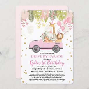 JEDES ALTER - Drive by Virtual Girl Birthday Party Einladung