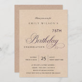 JEDES ALTER EINFACHER BLUSH PINK GLITZER GEBURTSTA EINLADUNG (Vorne/Hinten)