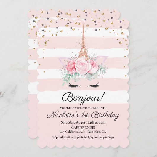 JEDES ALTER - Einhorngebirge Paris Einladung zum G (Vorne/Hinten)