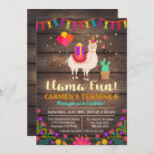 JEDES ALTER - Einladung von Llama zum Geburtstag (Vorne/Hinten)