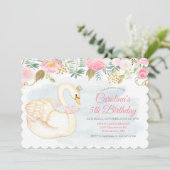 JEDES ALTER - Einladung von Swan Floral zum Geburt (Stehend Vorderseite)