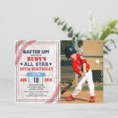 JEDES ALTER - Einladung zum Baseball Geburtstag Fo (Stehend Vorderseite)