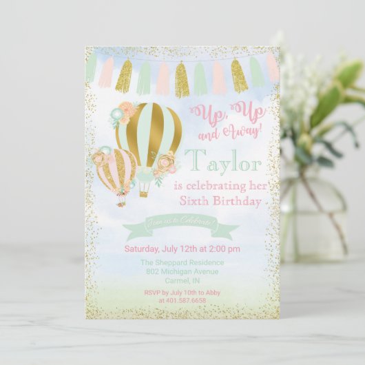 JEDES ALTER - Einladung zum Heißluftballon (Stehend Vorderseite)