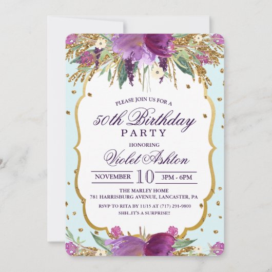 JEDES ALTER - Einladung zur Blumengeburt (Vorderseite)