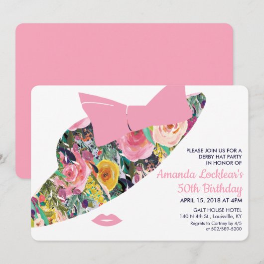 JEDES ALTER - Einladung zur Derby Birthday Party (Vorne/Hinten)