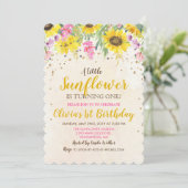 JEDES ALTER - Einladung zur Sonnenblume zum Geburt (Stehend Vorderseite)