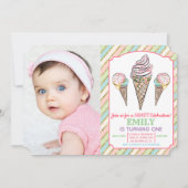 JEDES ALTER - Eiscreme zum Geburtstag Einladung (Vorderseite)
