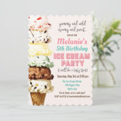 JEDES ALTER - Eiscreme zum Geburtstag Einladung (Stehend Vorderseite)