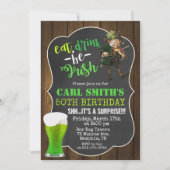 JEDES ALTER - Essen Drink sei irisch zum Geburtsta Einladung (Vorderseite)