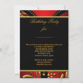 Jedes Alter Fabulous Royal Red Gold Black Geburtst Einladung (Rückseite)