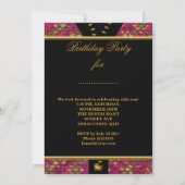 Jedes Alter Fabulous Sequins Pink Gold Black Birth Einladung (Rückseite)