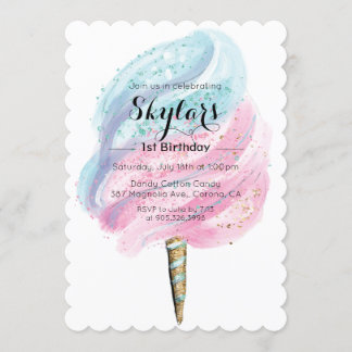 JEDES ALTER / FARBE - Baumwolle Bonbons Geburtstag Einladung