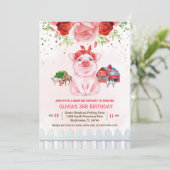 JEDES ALTER - Farm Animal Barnyard Geburtstag Einl Einladung (Stehend Vorderseite)