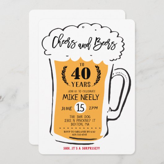 JEDES ALTER - Feiern und Biere Einladung zum Gebur (Vorne/Hinten)