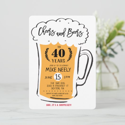 JEDES ALTER - Feiern und Biere Einladung zum Gebur (Stehend Vorderseite)