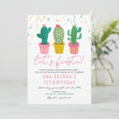 JEDES ALTER - Fiesta Cactus Birthday Einladung (Stehend Vorderseite)