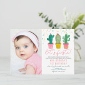 JEDES ALTER - Fiesta Cactus Birthday Einladung (Stehend Vorderseite)