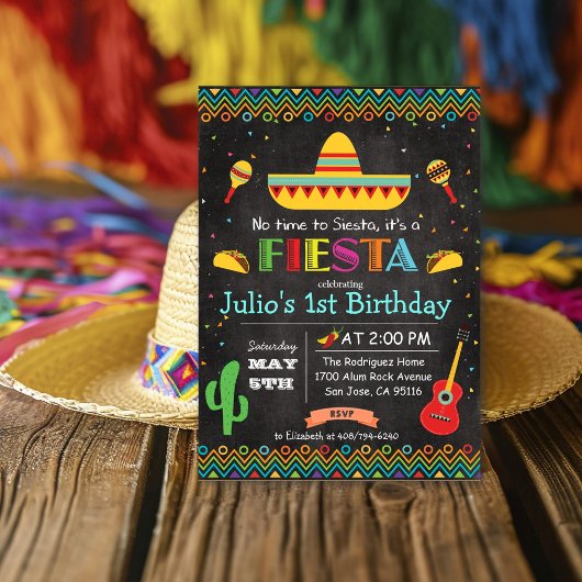 JEDES ALTER - Fiesta Mexican Birthday Chalk Einlad Einladung