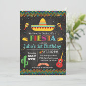 JEDES ALTER - Fiesta Mexican Birthday Chalk Einlad Einladung (Stehend Vorderseite)