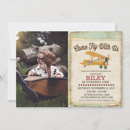 JEDES ALTER - Flugzeug - Einladung (Vorderseite)