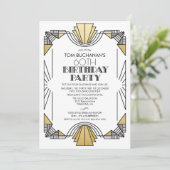 JEDES ALTER - Geburtstag Art Deco 1920s Einladung (Stehend Vorderseite)