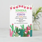 JEDES ALTER - Geburtstag Fiesta Kaktus Einladung (Stehend Vorderseite)