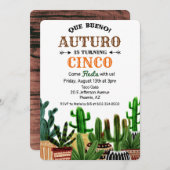 JEDES ALTER - Geburtstag Fiesta Kaktus Einladung (Vorne/Hinten)