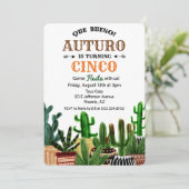 JEDES ALTER - Geburtstag Fiesta Kaktus Einladung (Stehend Vorderseite)