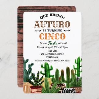 JEDES ALTER - Geburtstag Fiesta Kaktus Einladung