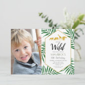 JEDES ALTER - Geburtstag Jungle Safari Einladung (Stehend Vorderseite)