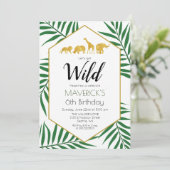 JEDES ALTER - Geburtstag Jungle Safari Einladung (Stehend Vorderseite)