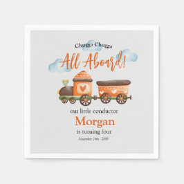 Jedes Alter Geburtstag Schöner Zug Wasserfarben Pa Serviette