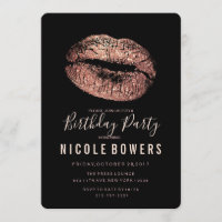 JEDES ALTER - Geburtstagspartei Rose Gold Lips Ein